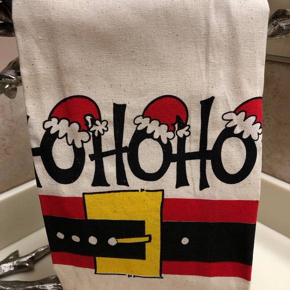 Set of 5 50/50 Cotton Linen Christmas  Kitchen Towel. NWT. Santa’s Belt Design - Picture 2 of 4